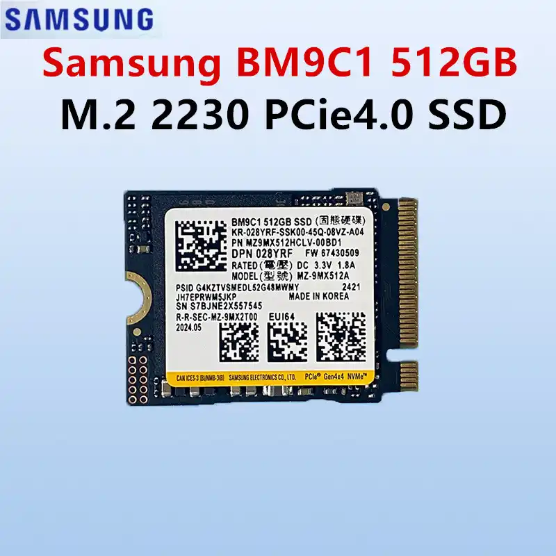 Samsung SSD BM9C1 512GB M.2 2230 PCIe 4.0 NVMe Protocol Solid