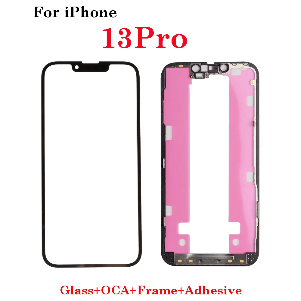 Premium Front Screen Outer Glass with OCA Frame Bezel and Adhesive Tape - High-Quality LCD External Lens Replacement