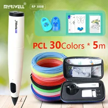 Myriwell 3D Pen  PR 300B Low Temperature Version 3D Pen ,30 Non-repeating Colors Of PCL Filament 1.75mm Christmas Birthday Gift