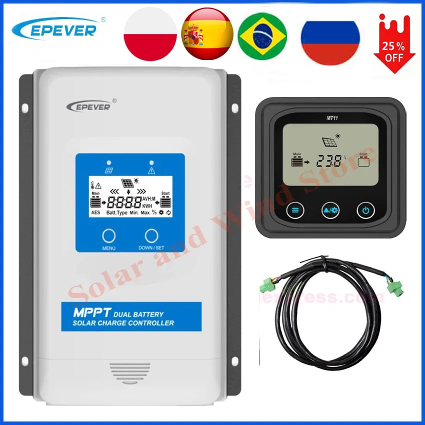 

Регулятор солнечной батареи EPEVER MT11/ BLE/USB, 10 А, 20 А, 30 А