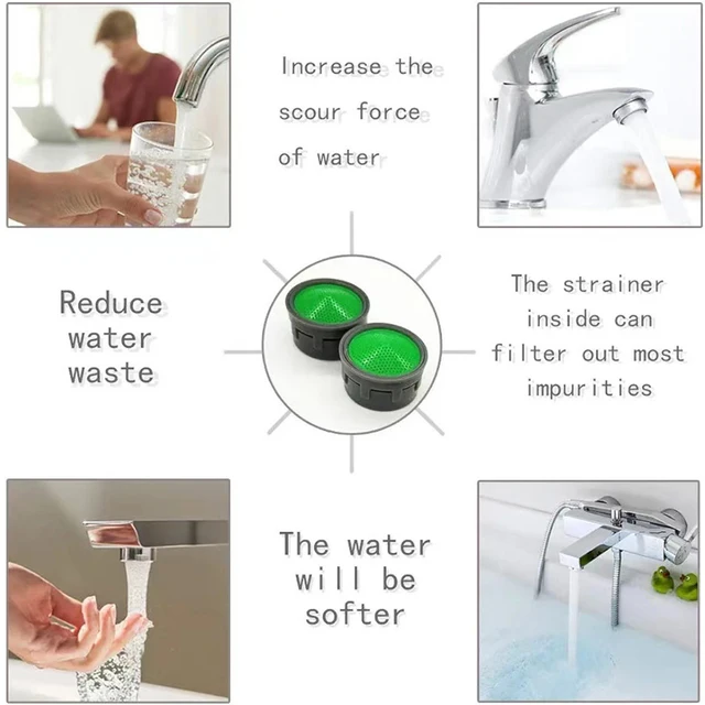 20PCS Basin Tap Filter-Tap Aerator- Faucet Plastic Insert Replacement Nozzle Filter - Faucet Flow Restrictor Replacement Parts 5