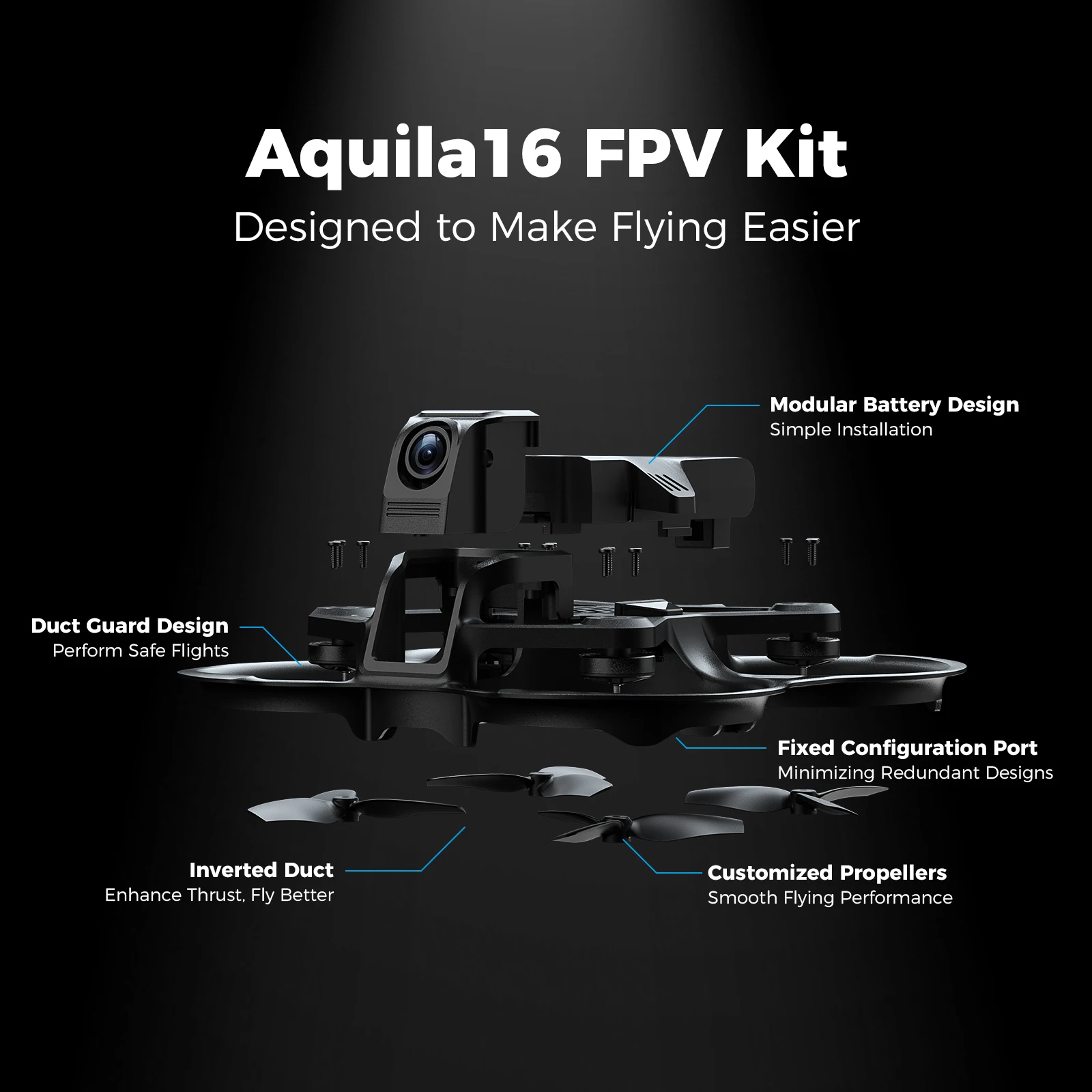 BETAFPV Aquila16 FPV Kit Brushless Racing Drone Professional Quadcopter Indoor Outdoor Camera Drone 6
