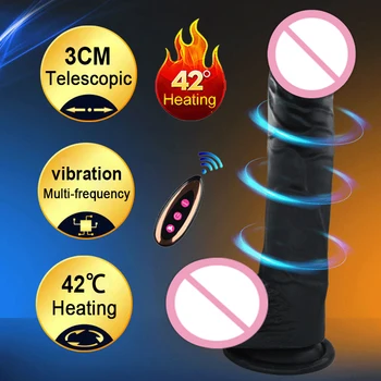 Realistic Electric Big Dildo Vibrators for Women Heating Thrusting Swing Silicone Suction Cup Vibrating Dildo Adults Sex Toys 2