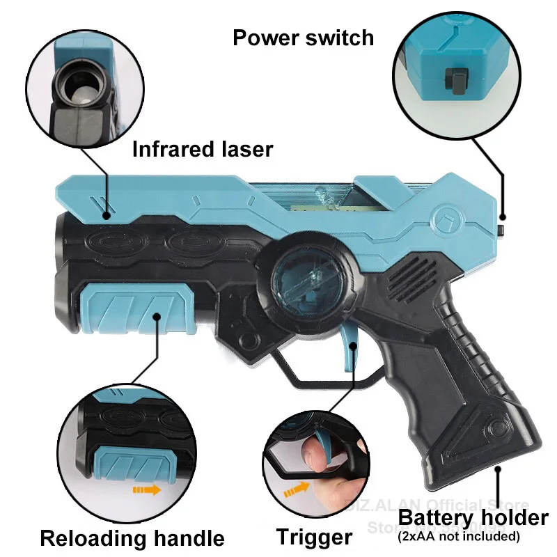 Pistolet de jeu de bataille avec étiquette laser pour enfants