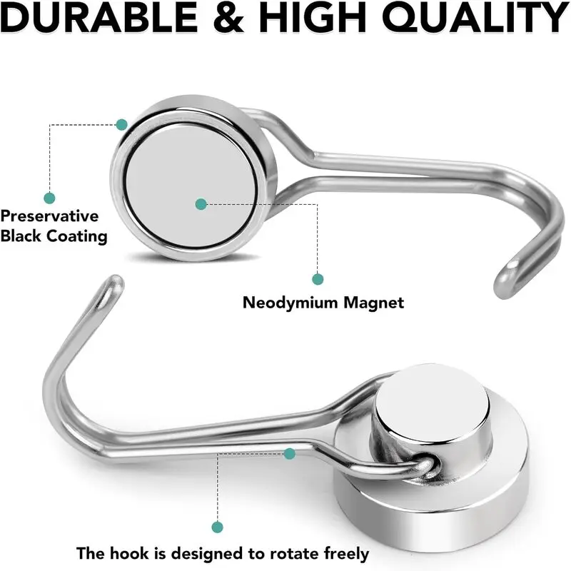 SNG Strong Swivel Swing Magnetic Hook for Hanging Heavy Duty Neodymium Magnet Hooks for Cruise Kitchen Camping Door Locker