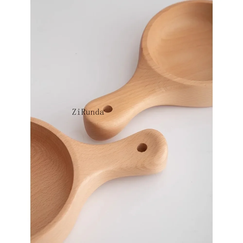 *Solid Wood Water Scoop Household Beech Water Wood Wine Scoop Wooden