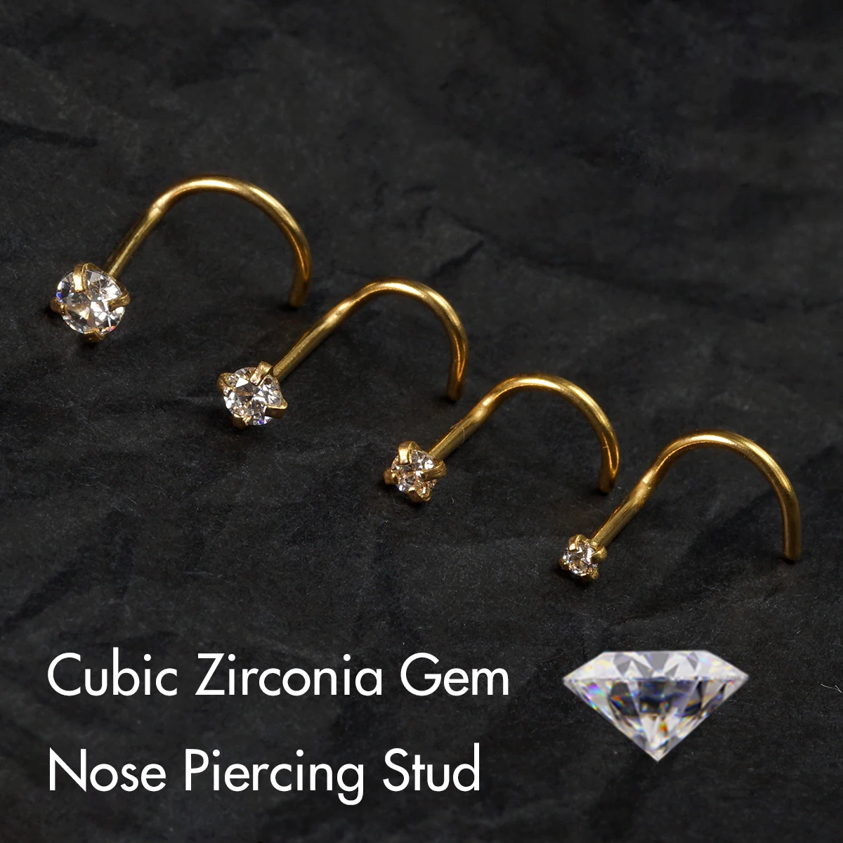 Nose Ring Stud for Women Girl Nostril Piercings 5Pcs 1.5 2.0 2.5 3.0mm 20g