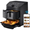 Air Fryer, Dual Basket Air Fryer Oven, 11 Quart 8 in 1 Functions, Wi-Fi Connectivity, 50+ App Recipes, Black, Air Fryer 1