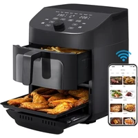 Air Fryer, Dual Basket Air Fryer Oven, 11 Quart 8 in 1 Functions, Wi-Fi Connectivity, 50+ App Recipes, Black, Air Fryer 1