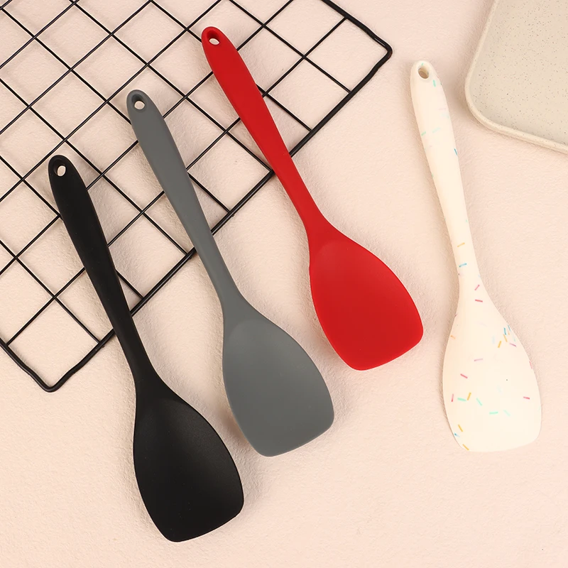 Food Grade Silicone Spoon Spatula Heat Resistant Cooking Spoon Nonstick Baking Scraper Stirring Scooping Salad Mixing Spoon 4