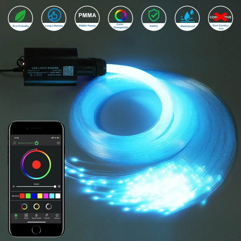 Rgbw Light Durable With Smartphone App Controller Car Interior Accessories Car Starry Sky Fiber Optic Light Portable