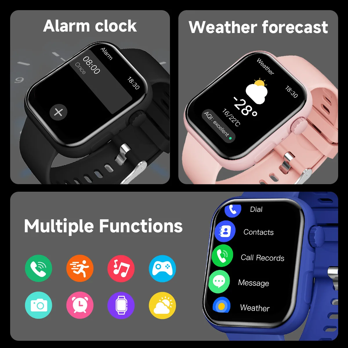 2026 New SmartWatch Bluetooth Call Music Sports Band Long Battery Fitness Tracker Silicone Strap Health Monitor for Adults fun 4