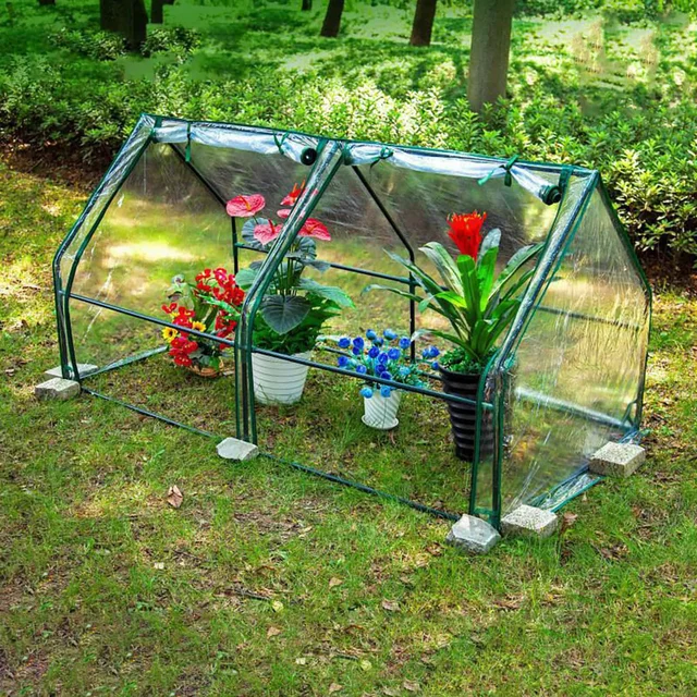 Hordozható Növekvő Alagút Burkolat Esőálló Polytunnel Zöld Házak Külső Szigetelő Helyiséghez Üvegházhatású Kiegészítők - Image 5
