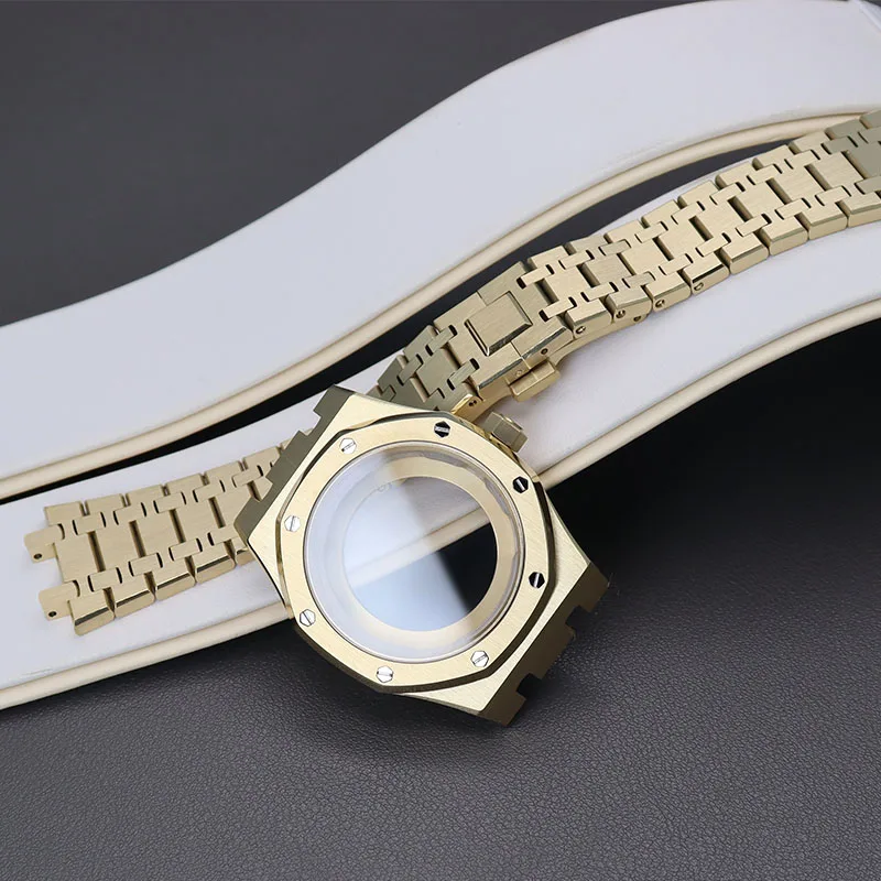 41mm Case Gold Watch Parts 31.8mm Dial Accessory For Seiko nh34 nh35