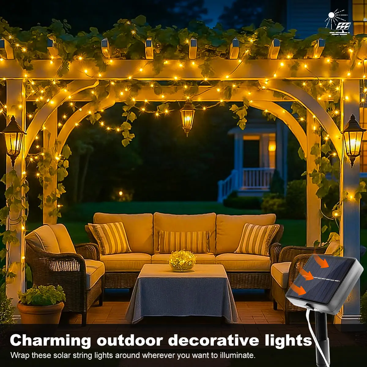 Enchanting Outdoor Solar-Powered Christmas Fairy Lights