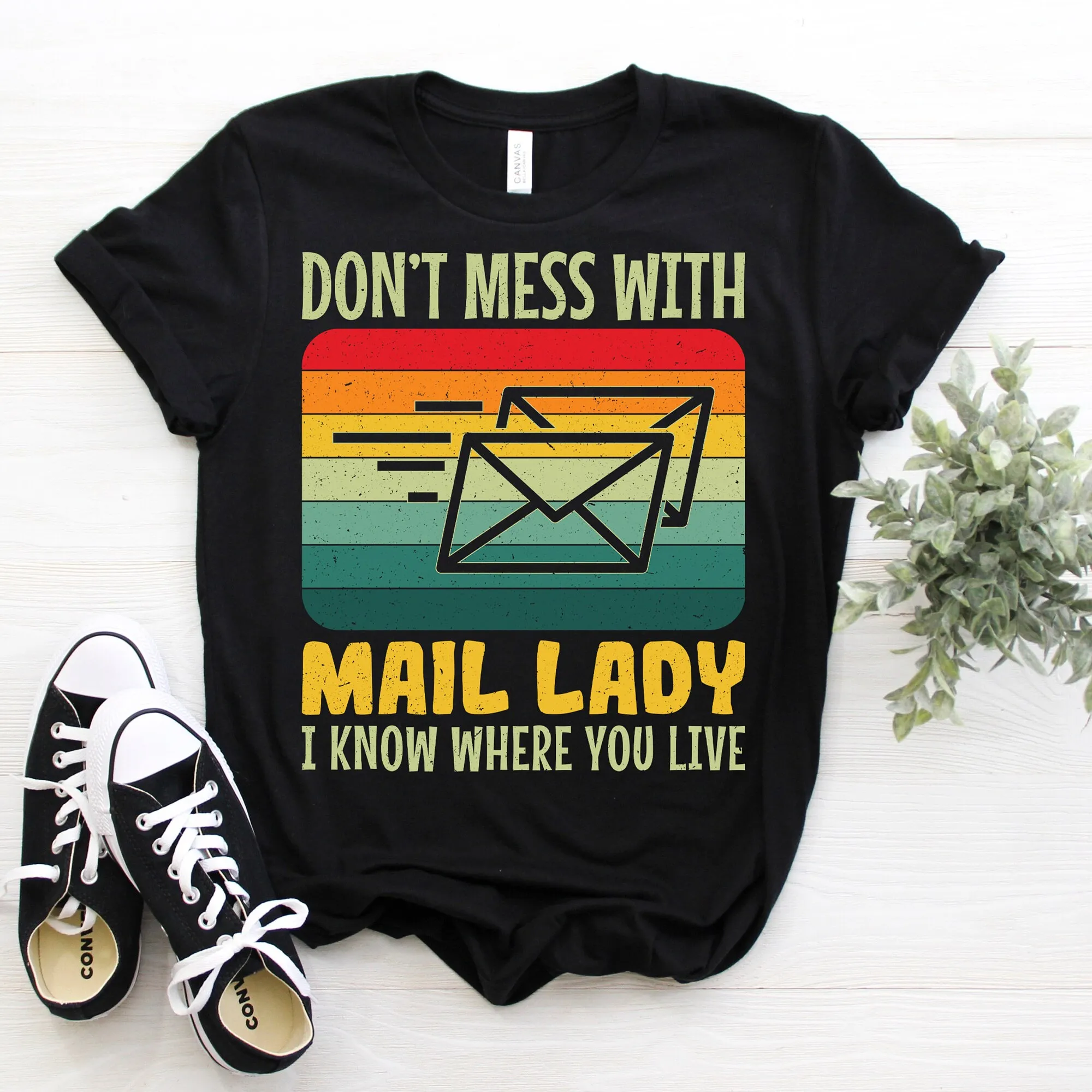 Non Mess With The Mail Lady T Shirt Delivery Truck Consegna Driver Postino Mom Mother'S Day Present Postal Worker Service