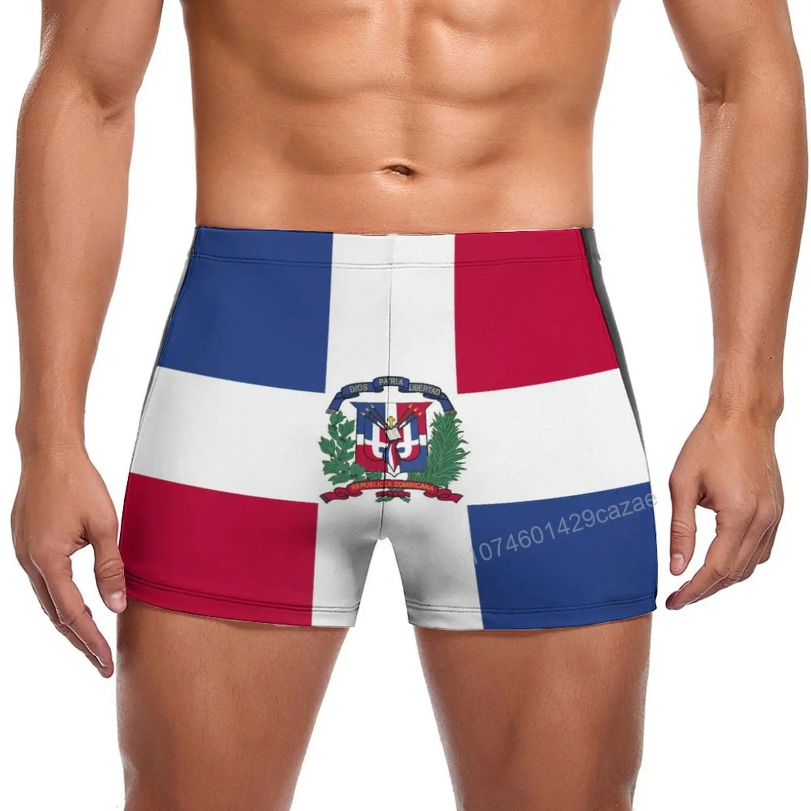 

Swimming Trunks Dominican Republic Flag Quick Dry Shorts For Men Swim Beach Short Summer Gift