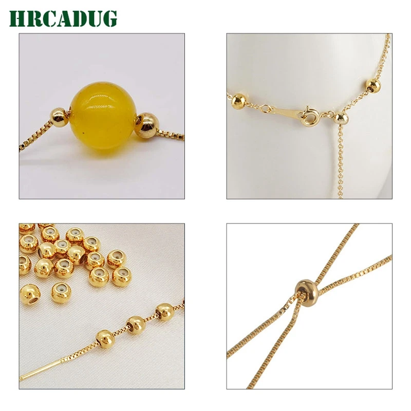 3/4/5mm Silicone Bead 18K Gold Plated Round Flat Positioning