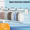 Retractable Clothes Hanger,Aluminum Alloy Folding Drying Rack, Wall-mounted Collapsible Drying Rack, Space Saver Clothes dryer 6