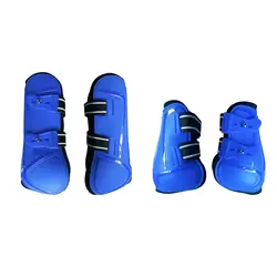 1 Adjustable Horse Leg Boots PU Wrap Riding, Horse Leg Boots Brace Guard for Horse Training Jumping Leg