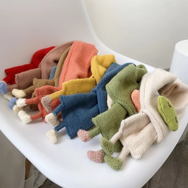 1-5Years Children's Scarf Winter Korean Style Fashion Cartoon Knitted Warm Scarves Infant Girls Boys Neck Cover Baby Scarfs