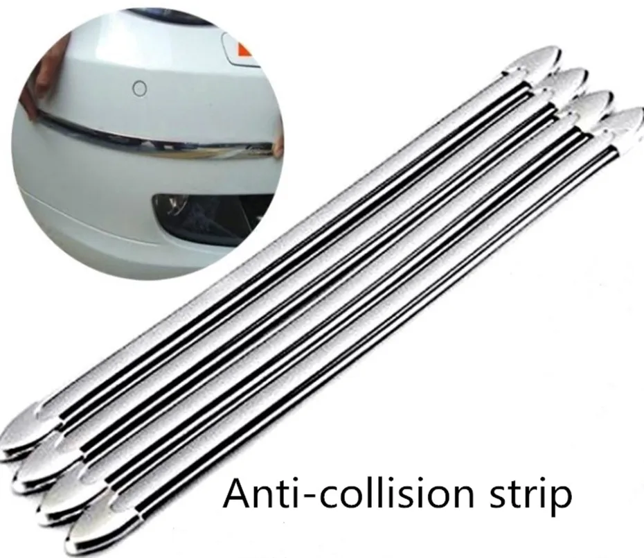 

4 pcs Car Edge Anti-collision Strip Bumper Protector Protective Guard Bar Anti-Rub Scrape Retail Bumper Crash Styling Mouldings