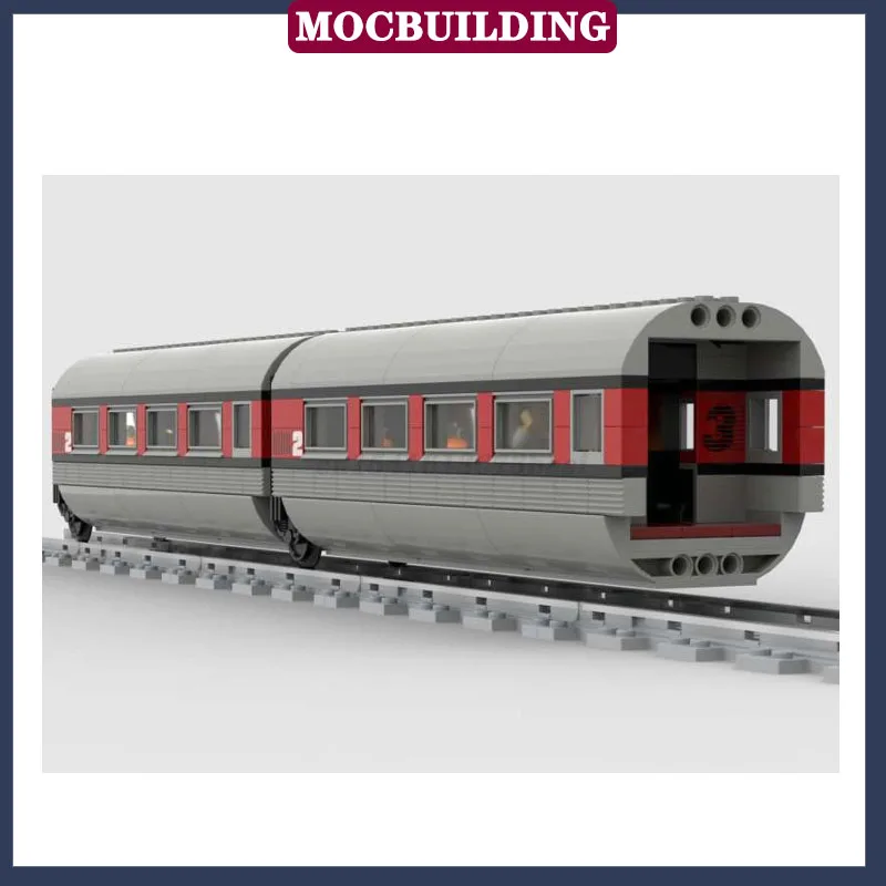 MOC 도시 철도 운송 열차 모델 빌딩 블록, 라이트 레일 열차 승객 자동차 컬렉션 시리즈, 장난감 선물