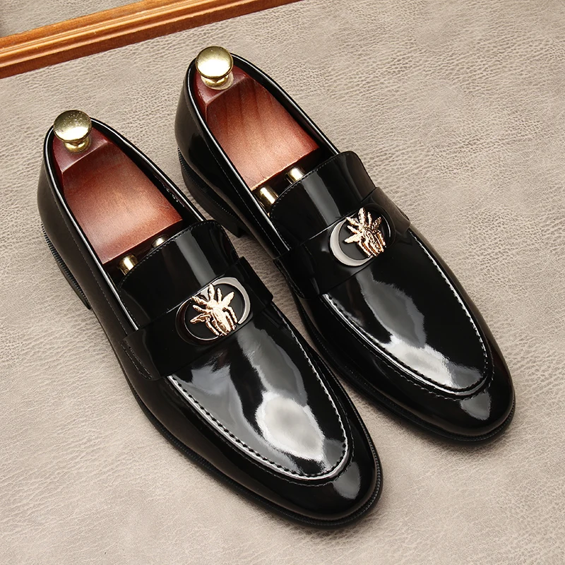 Leather shoes man patent leather foot cover style large size upscale dress marriage