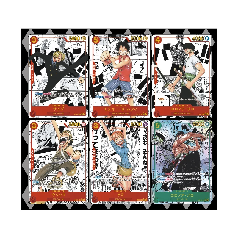 

6Pcs/set Diy Self Made One Piece Luffy Zoro Comics Collection Card Nami Refraction Color Flash Usopp Anime Card Gift Toy