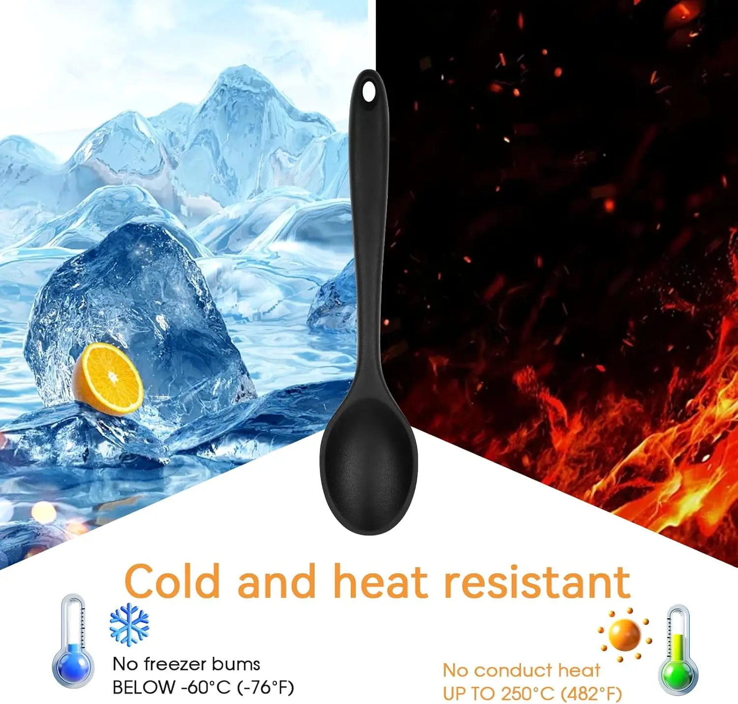 Silicone Spoon Type All Inclusive Stirring Kitchen Gadgets Cuisine Cooking Kitchenware Baby Use Salad Spoon