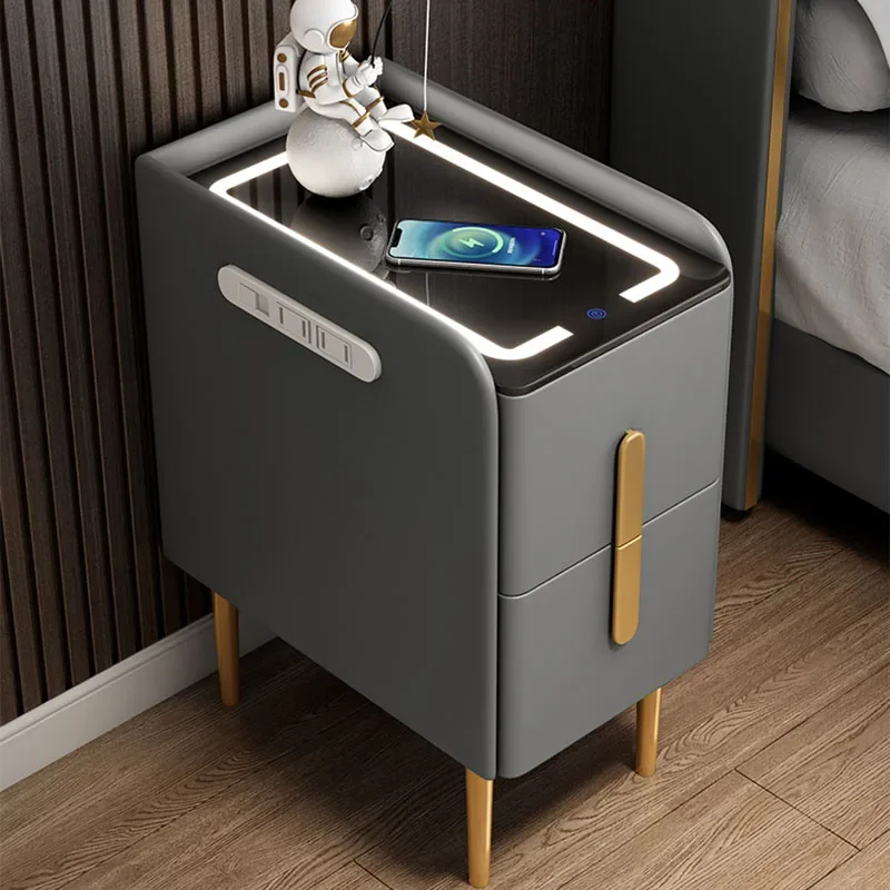 Nightstands Set for Modern Living Room with Wireless Charging