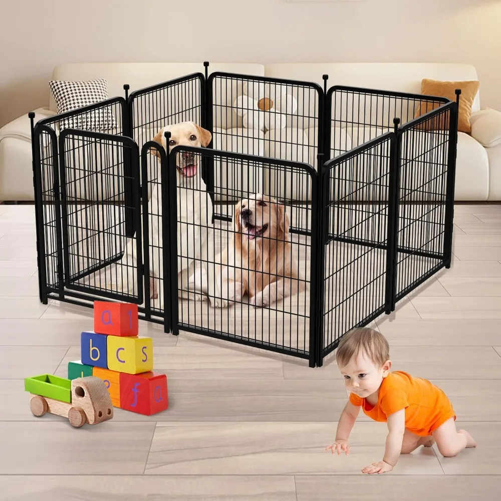 Outdoor Dog Playpen 40inch 14 Panels, Puppy Playpen Indoors, Metal Dog Pen Heavy Duty Pet Puppy Exercise
