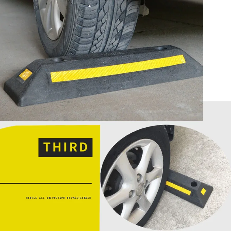 KOOJN One Line Rubber Plastic Locator Parking Lot Basement Parking Space Wheel Stopper Garage Solid Rubber Stop