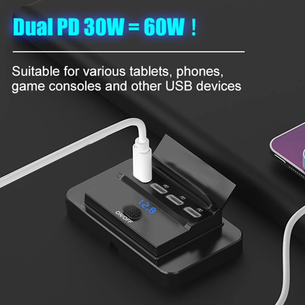 Toma de corriente USB para RV, panel de cargador de coche con puertos USB A duales de 18W y puertos PD3.0 duales de 30W,