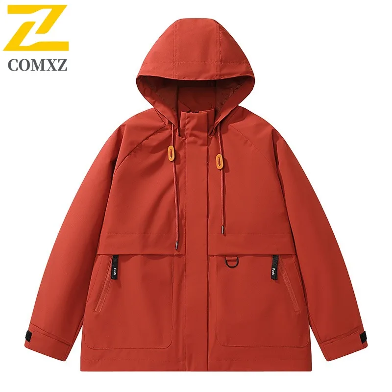 COMXZ Hiking Travel Mens Jacket Comfortable Windproof Outerwear 2025 Casual Street Style Lightweight Autumn New Windbreaker