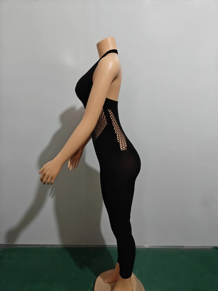 Wmstar Jumpsuit Women Wholesale Sexy Club Outfits Underwear Sexy Halter Tulle Backless Swimsuit Nightclub One Piece Outfits