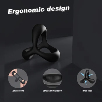 Cock Ring on For Men Delay Ejaculation Erection Sex Shop Toys for Couple Penis Ring Dick Enlarger Doublerings Sex Products 2
