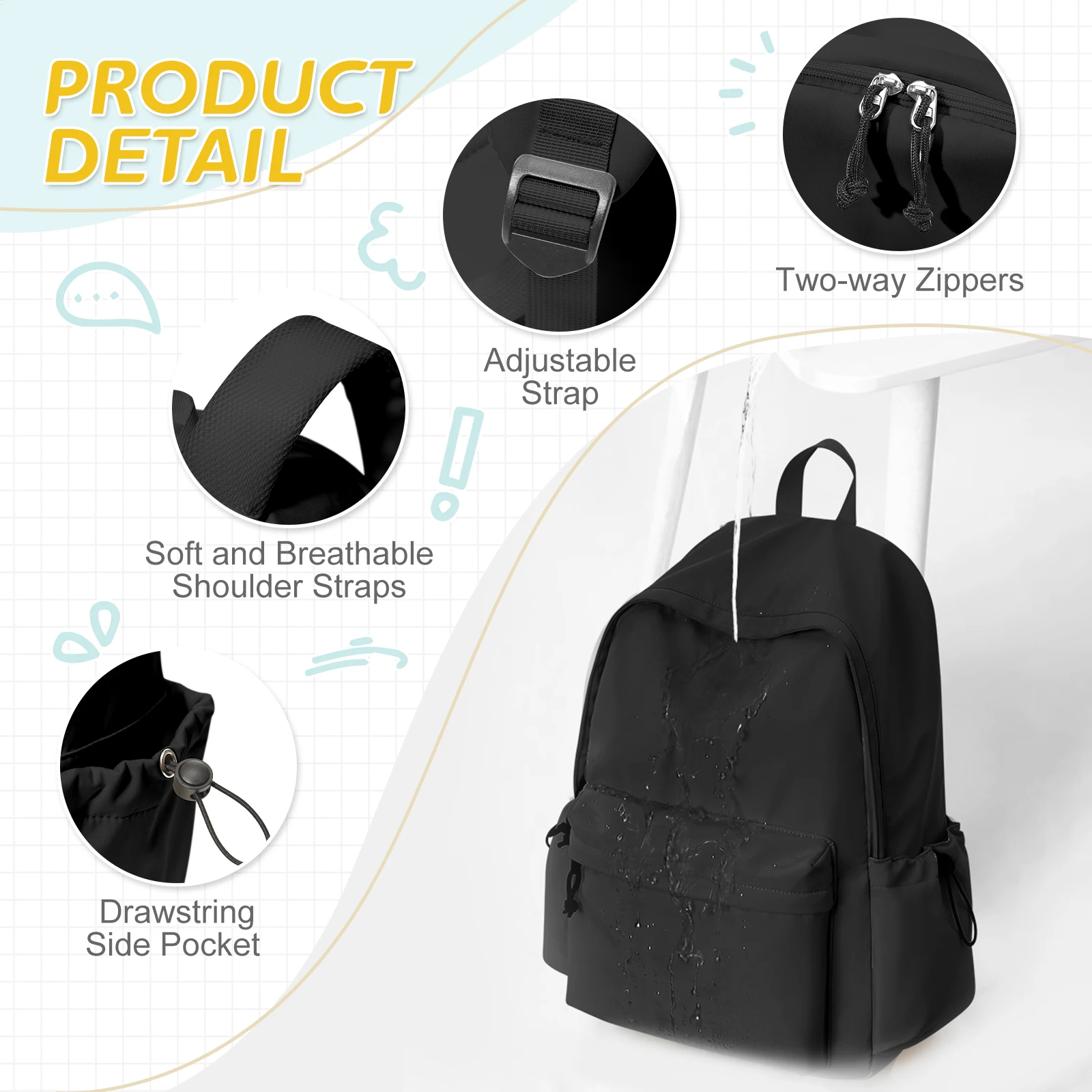 Girls' School Backpack Laptop Backpack For College Women Men, Middle High School Teen Girls School Bag Bookbag Travel Daypack