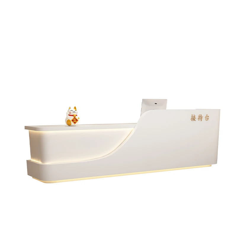 

Customized simple modern beauty salon front desk skin management cashier clothing store reception desk dance training bar