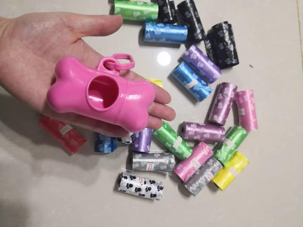 Pack of Degradable Pet Dog Waste Poop Bag With Printing Dog Up Clean Dispenser Litter