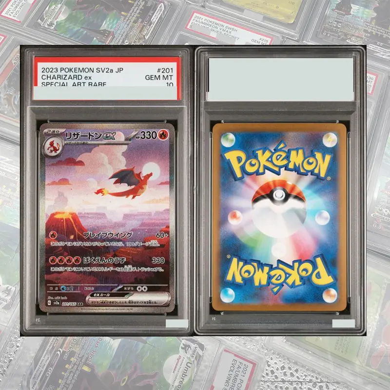 DIY Proxy PTCG Graded Collection Card SV4a JP Mew Ex Charizard Ex Special Art Rare GEM MT 10 Card Holographic Labels Child Gift - Image 13