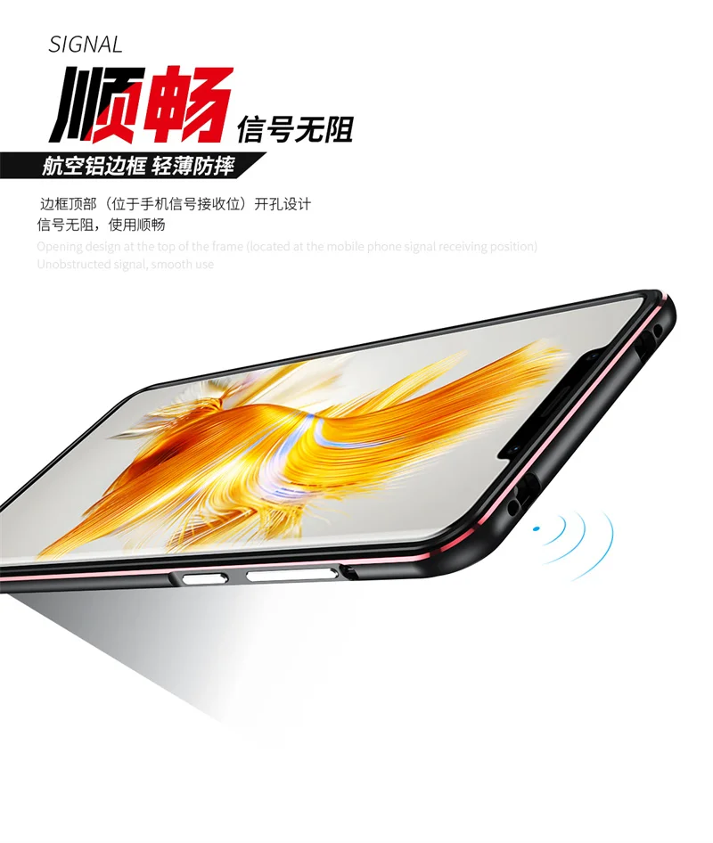 Huawei Mate 50 CET LX9 Bumper Aluminum Metal Frame Cover Hard Case for Huawei Mate 50 Pro DCO LX9 Bumper with Lens Protector