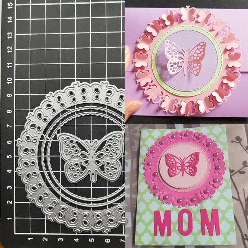

Butterfly Wreath Metal Cutting Dies Stencil Scrapbooking Diy Album Stamp Paper Card Embossing Decor Craft Knife Mould