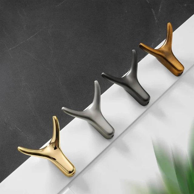 2 db Modern Fémkulcs Akasztófal Északi Kürt Alakú Horgok A Fürdőszoba Ajtó Falának Dekoratív Akasztásához - Image 2