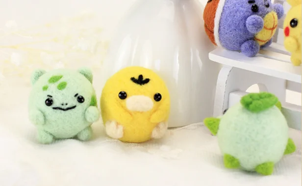 Cartoon Animal Set Wool Needlepoint Kit Keychain