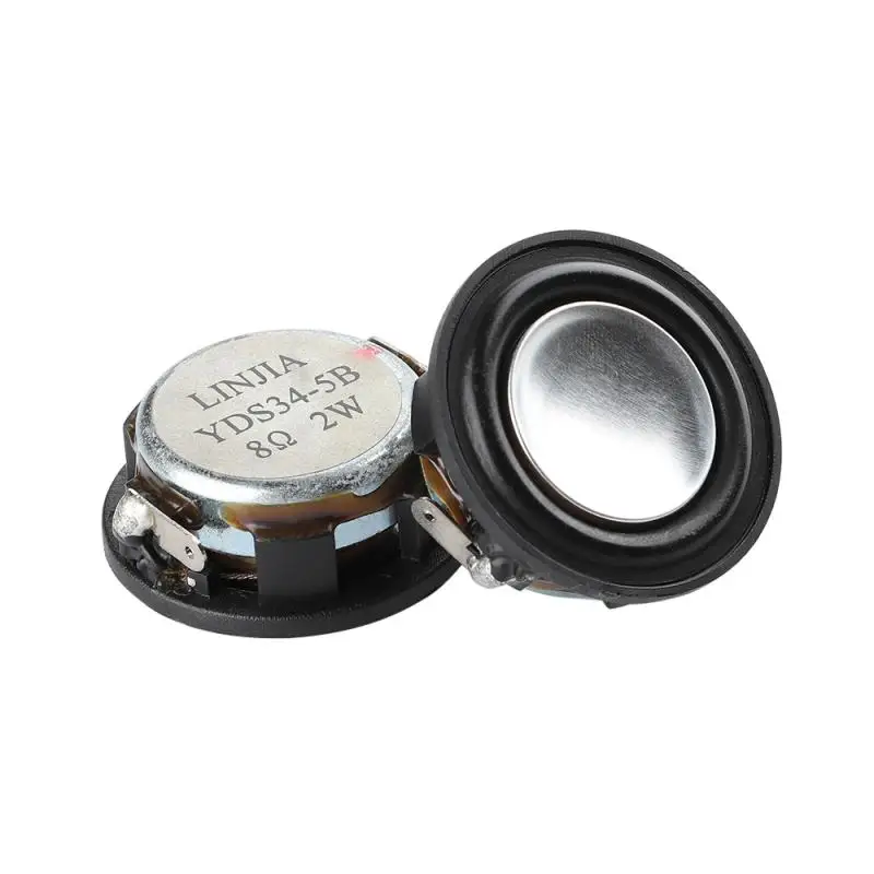 AIYIMA 34MM 8 Ohm 2W Full Frequency Mini Speaker Neodymium Magnetic Audio Speaker Aluminum Basin Rubber Edge Loudspeaker 2Pcs audio speakers