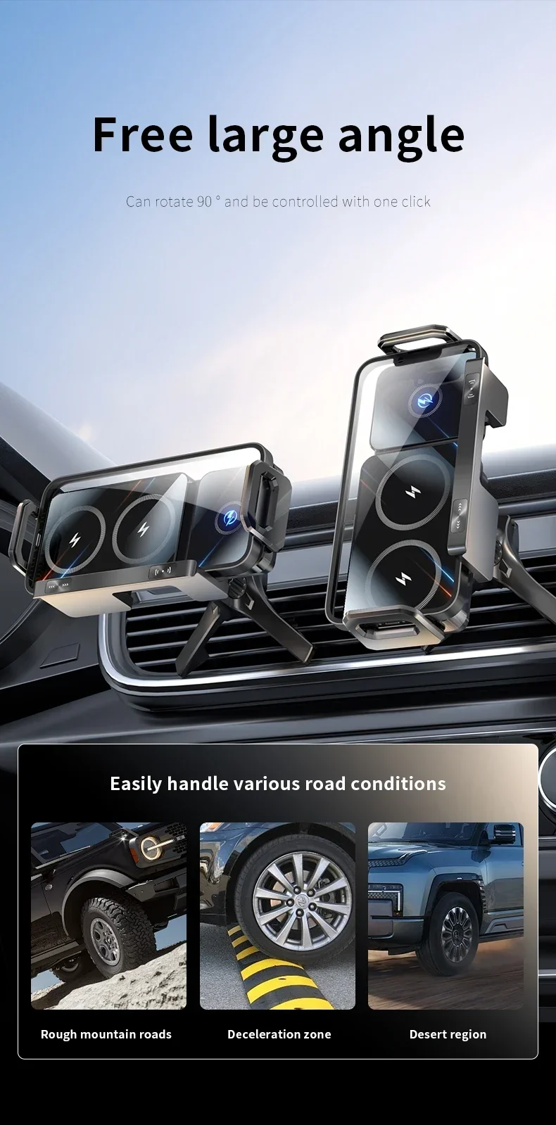 Automatic Dual Coil Wireless Charger For IPhone Samsung Galaxy Z Fold 2 Flip 4 3 Phone Holder Car Fast Charging Station_voghion.com