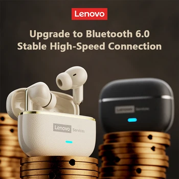 Alternative view of Lenovo LE208 TWS Bluetooth 6.0 Wireless Leather Earphones Stereo ENC Noise Cancelling Headphone 38ms Low Latency Gaming Headset