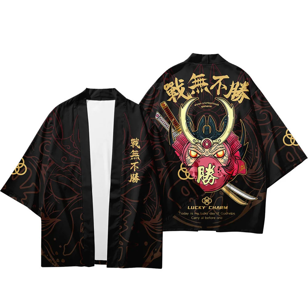 Summer Ukiyoe Japanese Harajuku Kimono Cape Feather Robe 3D Digital Printed Cardigan
