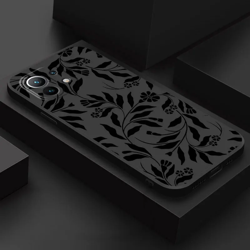 Leaf and Butterfly Line Art Soft Phone Case - Elegant and Durable Cover
